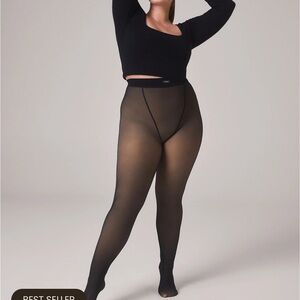 Noosh Fleece Lined Sheer Black Tights